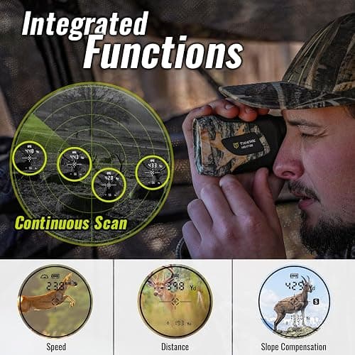 TIDEWE Hunting Rangefinder with Rechargeable Battery, 700/1000Y Camo Laser Range Finder 6X Magnification, Distance/Angle/Speed/Scan Multi Functional Water-Resistant Rangefinder with Case thumbnail 2