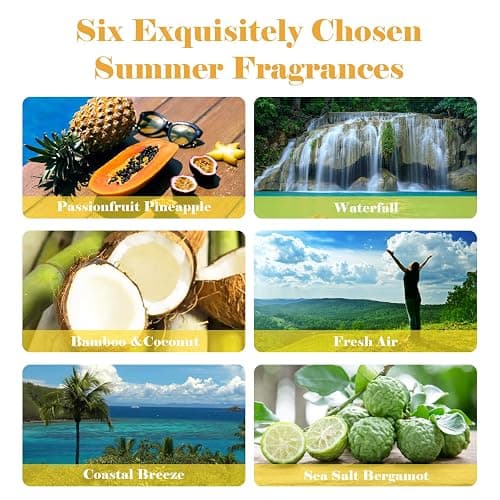 AmaKane Summer Essential Oils, Fragrance Oil for Soap Making, Candle Making Scents, Passionfruit Pineapple, Coastal Breeze and More, Diffuser Oils Scents for Home, Aromatherapy Oils 6x10 ml thumbnail 5