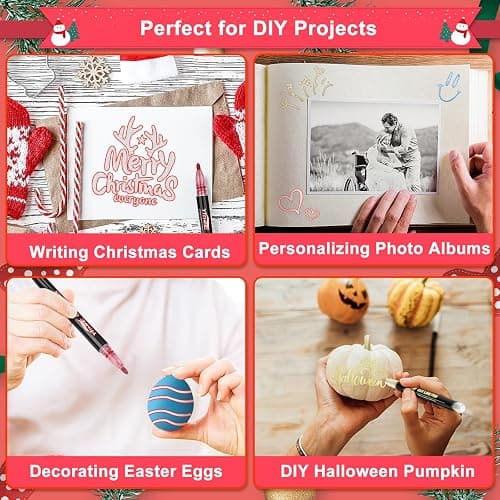 YITHINC Glitter Pens Outline Marker Pen, Stocking Fillers Kids, Arts and Crafts for Kids, Teenage Girls Gift, 12 Sparkle Metallic Colouring Pens, Christmas Gifts for 4-14 Year Old Girls thumbnail 5