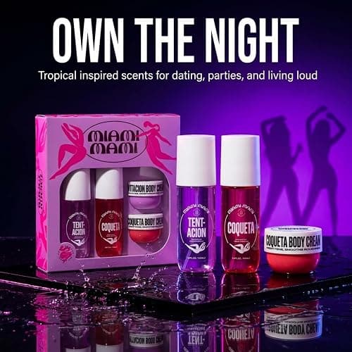 Miami Mami Tentacion Conqueta Gift Set for Women, Body Mist and Cream, 3.4 Fl Oz, Fruity Floral Vanilla, Eau de Parfum thumbnail 3