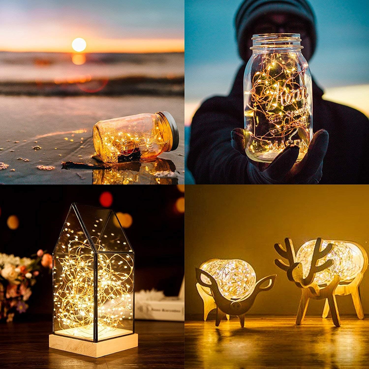 ANJAYLIA LED Fairy String Lights, 10Ft/3M 30leds Firefly String Lights Garden Home Party Wedding Festival Decorations Crafting Battery Operated Lights, Warm White thumbnail 5