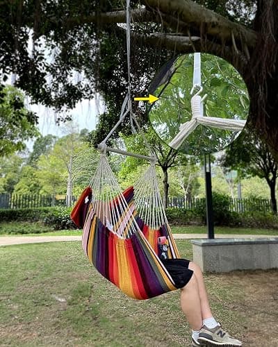 MIZTLI Hammock Chair Swing Indoor Hammock for Bedroom - Max 500 Lbs－Steel Spreader Bar with Anti-Slip Rings-Indoor & Outdoor thumbnail 5