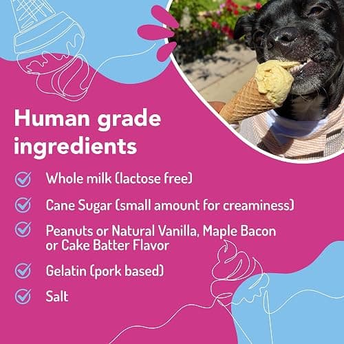 Puppy Scoops Dog Ice Cream Mix - Just Add Water and Freeze at Home, Powder Mix with Ice Cream Cup and Reusable Lid, (Birthday Cake with Pupfetti Sprinkles Flavor), 5.65 oz - Made in USA thumbnail 2