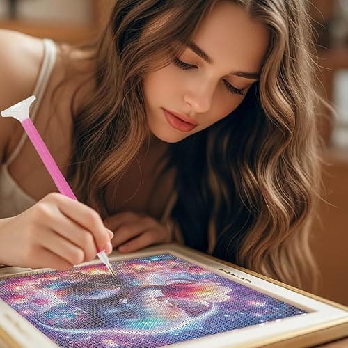 Dorwendis Diamond Art Kits for Adults, Black Cat DIY Diamond Painting Kits, 5D Cat Diamond Art Kits for Beginner,Round Full Drill Diamonds for Wall Home Decor Arts Craft 11.8x15.7inch thumbnail 7