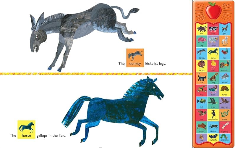 World of Eric Carle, Around the Farm 30-Button Animal Sound Book - Great for First Words - PI Kids - Hardcover thumbnail 7
