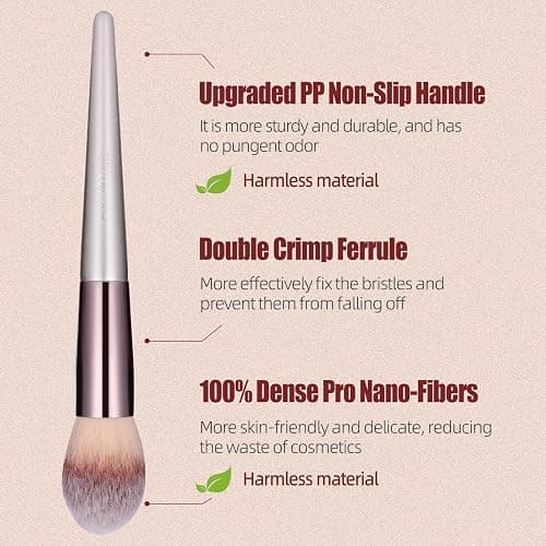 BS-MALL Makeup Brush Set 18 Pcs Premium Synthetic Foundation Powder Concealers Eye shadows Blush Makeup Brushes with black case thumbnail 2