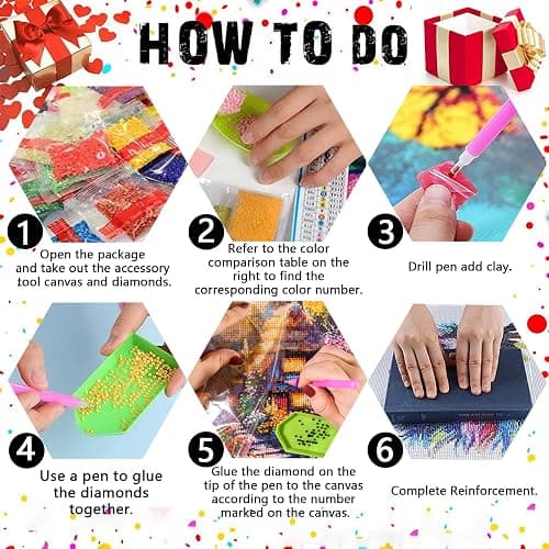 Pink Christmas Shop Diamond Art Kits for Adults, Diamond Painting Kits for Adults for Beginners, DIY Diamond Dots Art Kits, 5D Full Round Drill Gem Art Painting Kits for Home Wall Decor, 12x16 inch thumbnail 5