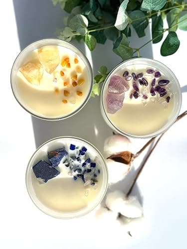 Ava Concept Lazurite Crystal Candle – 10oz / 280g | Amber Ocean Aromatherapy | Hand-Poured Soy Wax | Genuine Lapis Lazuli Healing Crystals Embedded | Power, Wisdom & Luck | Gift Box Included thumbnail 8