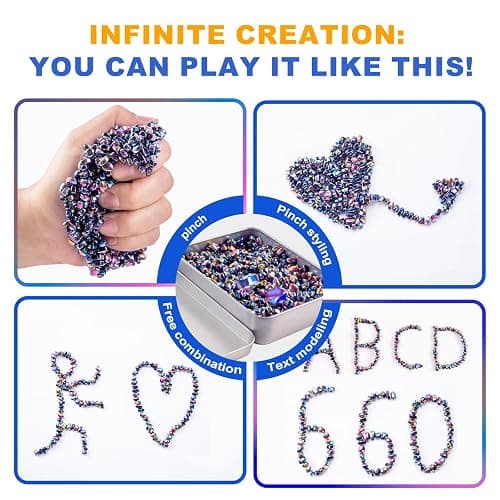 580PCS Magnetic Fidget Toys for Adults – Magnet Fidget, Magnetic Balls, Beads, Rocks & Ferrite Putty – Stress Relief Kit for ADHD, Anxiety & Autism, Desk & Office Sensory Toys, Colorful Adult Gifts thumbnail 4