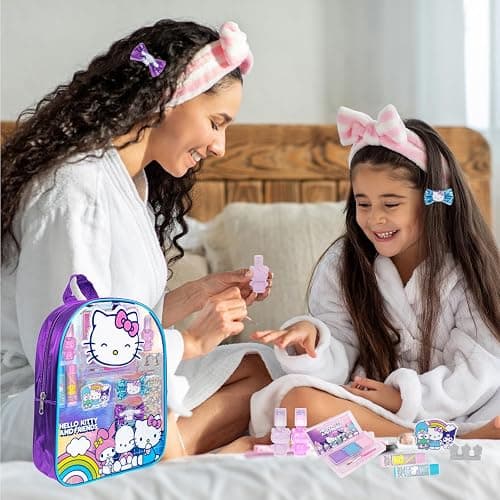 Hello Kitty and Friends Makeup Filled Backpack Set with 12 Pieces, Including Lip Gloss, Nail Polish, Nail Stones and Other Accessories, Ages 3+ for Parties, Sleepovers and Makeovers by Townley Girl thumbnail 2