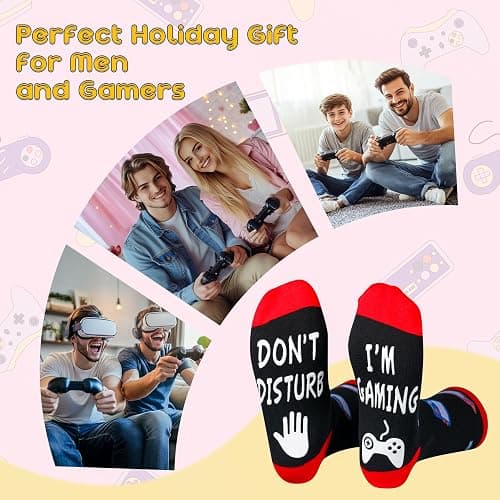 Kelool Do Not Disturb I'm Gaming Socks,Men Gifts for Men Teen Boys Dad Him Son Fathers,Valentines Christmas Stocking Stuffers thumbnail 4