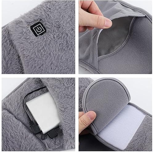 USB Powered Heating Waist Belt, Heating Pad with Hand Pockets, Electric Heated Waist Belt for Period Cramps Body Joints Pain, Three - Level Temperature Control, Grey thumbnail 8