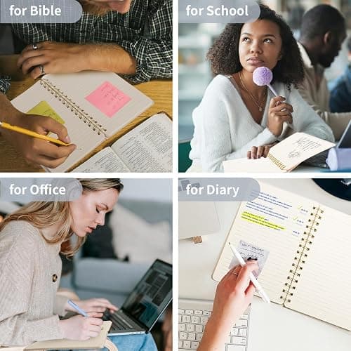 SUPPLIES | Amazon | Spiral Notebook -A5 College Ruled Journal with Inner Pockets and 160 Pages,PU Leather Cover Business Journal, Twin-Wire Binding Notebook Perfect for Office & Home School Supplies - ReefBlue/NavyBlue - 2Blue/Pink thumbnail 7