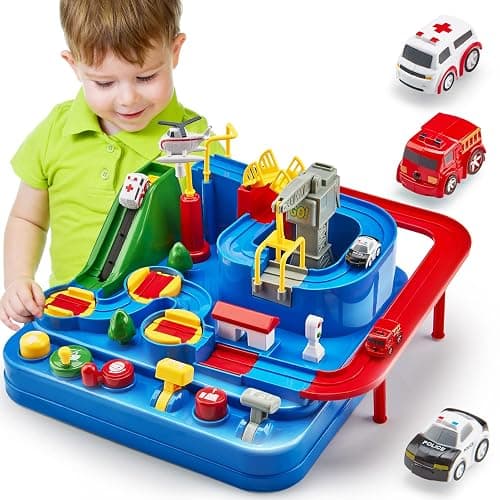 Toys for 3 Year Old Boys - Stem Kids Toys 3-5, Large Race Track, 3 Year Old Boy Gift, Car Playset for 4 Year Boy Birthday Gift, Montessori, Thinking, Motor Skill, Educational Christmas Grandkids Gifts - Image 1