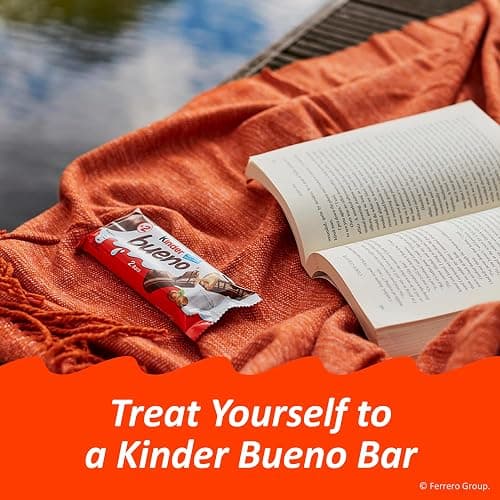 Kinder Bueno Milk Chocolate Bars with Hazelnut Filling, 30 Packs of 2, Bulk Chocolate Candy Bars for Game Day, Football Party Supplies, Snacks for Adults, 1.4 oz Per Pack thumbnail 7
