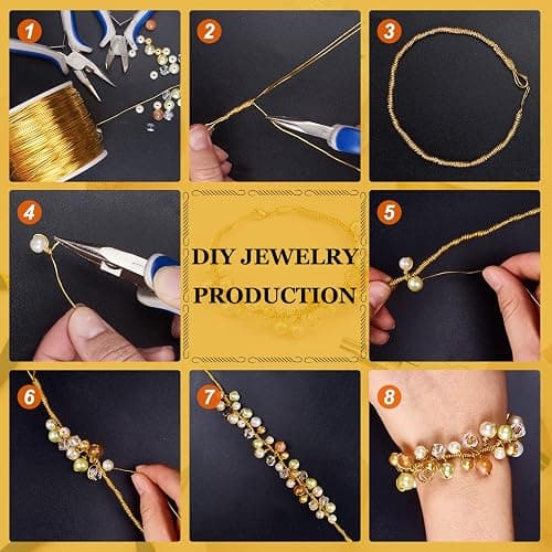 BENECREAT 20 Gauge 770FT Aluminum Wire Anodized Jewelry Craft Making Beading Floral Colored Aluminum Craft Wire - Yellow Gold thumbnail 4