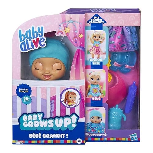 Baby Alive, Baby Grows Up , Happy Hope or Merry Meadow, Talking Growing Baby Doll, with Surprise Accessories( French Version) thumbnail 3