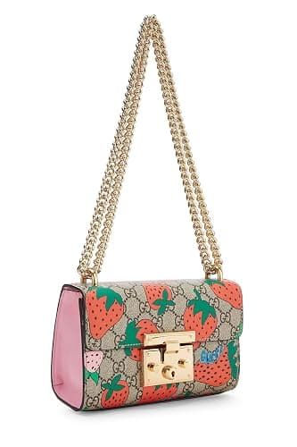 Gucci, Pre-loved Original GG Supreme Canvas Strawberry Shoulder Bag Small, Multi thumbnail 2