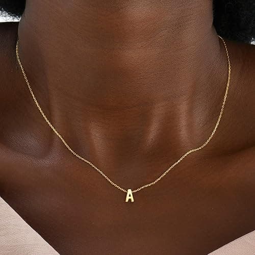 JNZSSWHJJH Initial Necklace Gifts for Women Girls Kids Christmas - Dainty Initial Necklace Tiny A-Z Pendant Necklace Cute Letter Necklace thumbnail 3