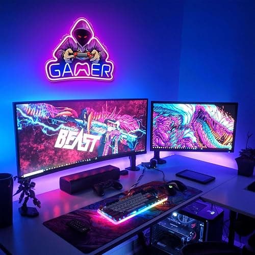 Kavaas Gamer Neon Sign, UV Printed Gaming Neon Sign for Gamer Room Decor - LED Video Game Neon Lights for Bedroom Boys, Gaming Wall decor - Best Gamer Gifts for Teenage Boys, Christmas thumbnail 5