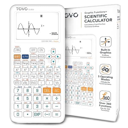 TOVO Scientific Calculator with Graphic Functions, 360+ Functions Graphing Calculator for Students, Large 3" Screen Multi-Mode Scientific Calculators for High School & College, TS-259 - Image 1