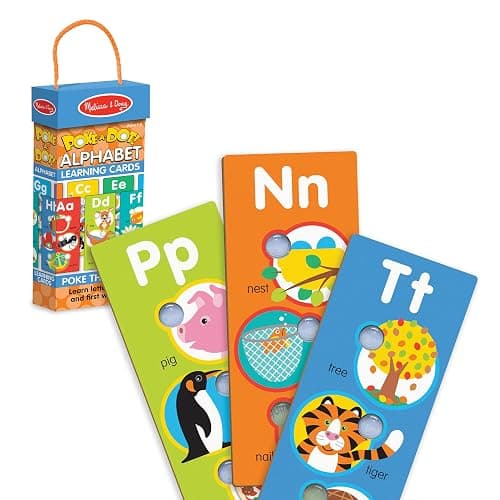 Melissa & Doug Poke-a-Dot! Alphabet Jumbo Learning Cards, 13 Double Sided Interactive ABC Flash Cards, Educational Activities for Toddlers and Preschoolers, Ages 1+ - Image 1