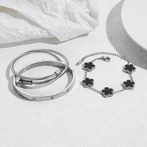 Jade cabbage Gold Bracelets for Women 18K Gold Plated Love Friendship Bracelet With Cubic Zirconia Cuff Bangle Jewelry Set Witness the Gift of Love thumbnail 4