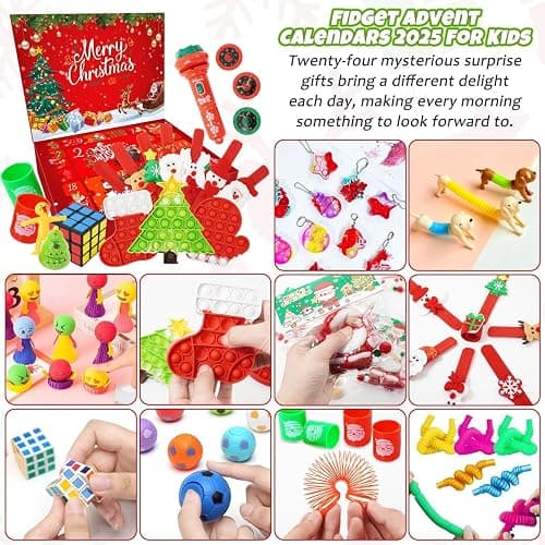 Fidget Advent Calendar 2025 For Kids,24 Days of Surprises Fidget Toys Bulk - Christmas Countdown Advent Calendars,Xmas Party Favors Stocking Stuffer Gifts Sensory Toy Surprise Gifts For Boys Girls thumbnail 5