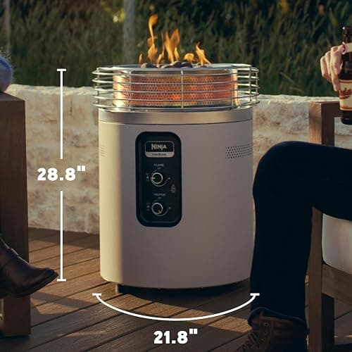 Ninja Fireside360™ Outdoor Heater & Fire Pit | 3 Modes: Flame, Heat, Flame & Heat | Portable for Patio, Deck, Camping, Beach | Easy Control Smokeless Flames | Push to Start Ignition | Stone | OF101ST thumbnail 3