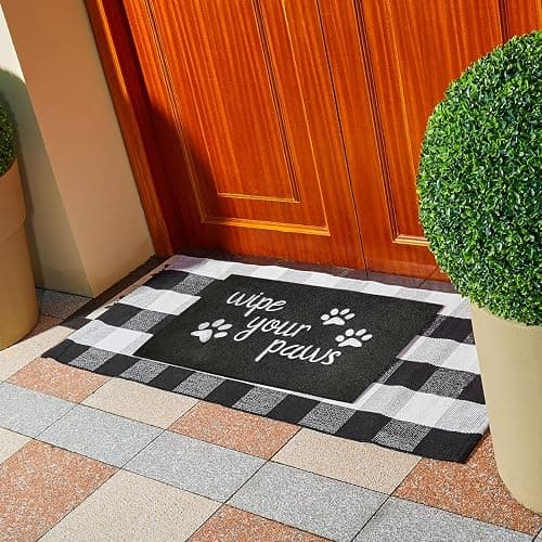 HLFMVWE Welcome Mats for Front Door Wipe Your Paws Funny Doormat, Durable Natural Rubber Non Slip Back Mat Indoor Doormats Dog Doormats Mats for Entryway Porch Black Mat thumbnail 2