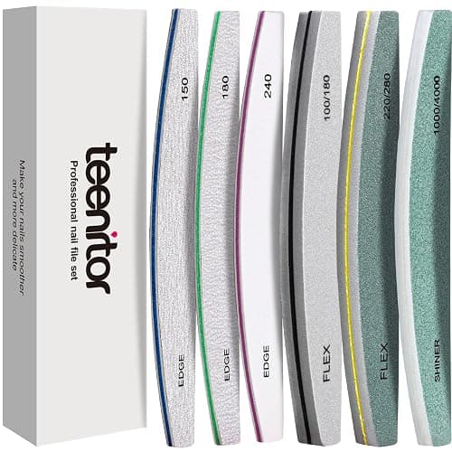 Teenitor Nail File Buffer, Nail Files, Nail Buffer Set to File, Shape,Smooth, Buffer and Shine Nails, Half-Moon - Image 1