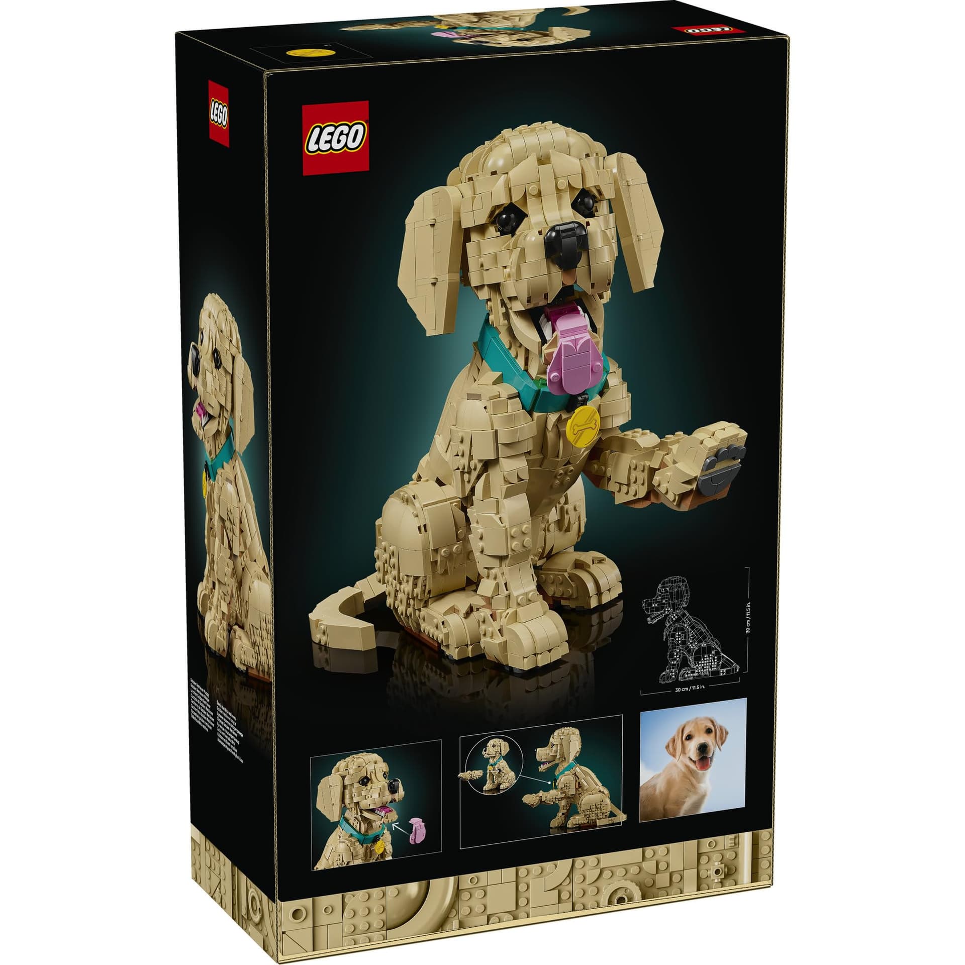 LEGO® Icons Golden Retriever Puppy 11384 Posable Animal Figure - Home Decor Building Set for Adults Collectable Model Building Kit for Dog Lovers Golden Retriever Treat for Birthdays thumbnail 11