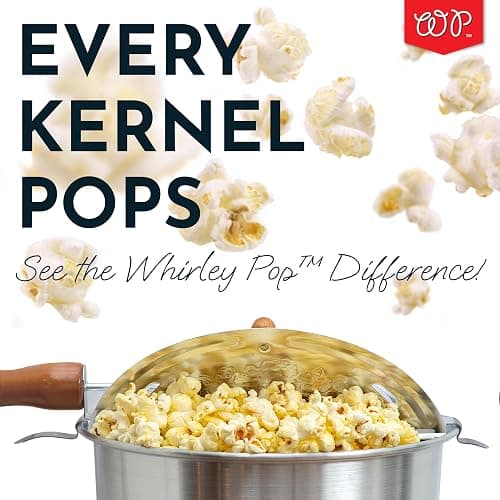 Original Whirley Pop Popcorn Maker - 6 Quart Popcorn Popper (Red), Aluminum Popcorn Maker With Metal Gears, Wabash Valley Farms Stove Top Popcorn Maker, Gourmet Popcorn Pot, Culinary Popcorn Popper thumbnail 8