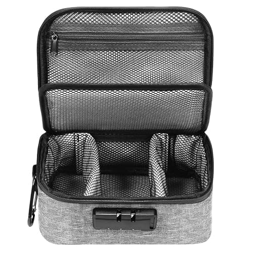 Large Standard Smell Proof Bag with Combination Lock, Water-Resistant file Organizers Conatiner Case for Travel and Home, Medicine Storage Box, Great Gift for Friends, Grey thumbnail 4