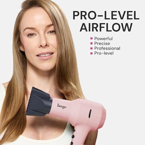 L'ANGE HAIR PowerStyle Turbo Ionic Hair Dryer | 1875 Watt Professional Blow Dryer with Diffuser & Concentrator | Multiple Heat & Speed Settings for Fast Drying | Salon-Grade Styling Tools, Blush thumbnail 3