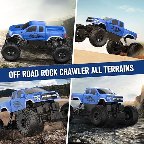 DOUBLE E Ford Raptor F150 RC Car 4WD Monster Trucks for Boys,11 Inches Off Road Crawler Vehicle RC Truck Toy Gift for Boys Girls 6 7 8-12 Years-Blue thumbnail 5