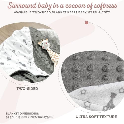 Sophie la girafe Gift Set | Includes Sophie la girafe & Sophie Doux Blanket | Born in Paris | Ultra-Soft Blanket | Warm Cocoon of Softness | Comfort & Soothe | Awaken All 5 Senses thumbnail 4
