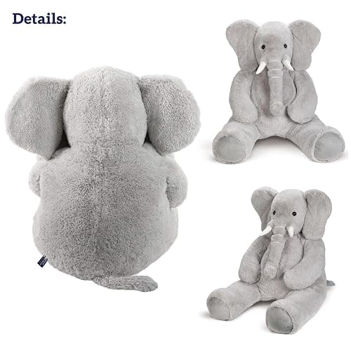 Vermont Teddy Bear Giant Elephant Stuffed Animal | Soft Emotional Support Elephant Plush, Crafted in USA | 4 Ft | Plush Toy for Kids & Adults | Giant Collection thumbnail 10