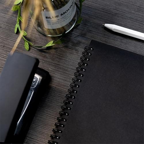 DSTELIN Blank Spiral Notebook, 2-Pack, Soft Cover, Sketch book, 100 Pages / 50 Sheets, 7.5 inch x 5.1 inch, 100GSM, (Black) thumbnail 5
