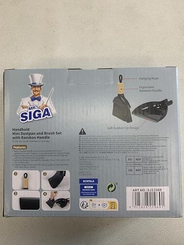 MR.SIGA Mini Dustpan and Brush Set, Portable Cleaning Brush and Dustpan Combo with Bamboo Handle, Black, 1 Set thumbnail 8