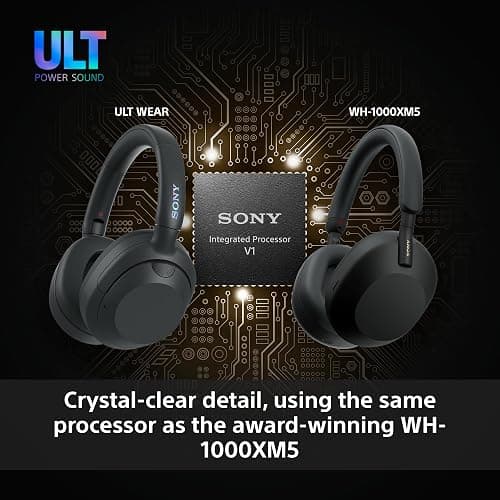 Sony ULT WEAR - Wireless Noise Cancelling Headphones, ULT POWER SOUND, Ultimate Deep Bass, Same Processor as WH-1000XM5, Clear Calls, 30hr Battery, IOS & Android - White thumbnail 4