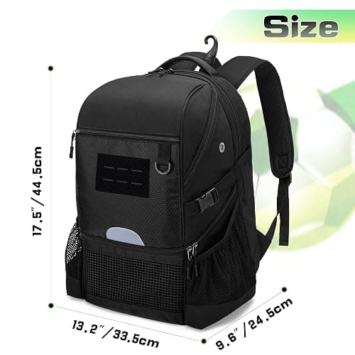 DSLEAF Soccer Backpack for Men, Basketball Bag with Ball Space and Separate Shoe Space for Basketball, Soccer, Volleyball Training thumbnail 6