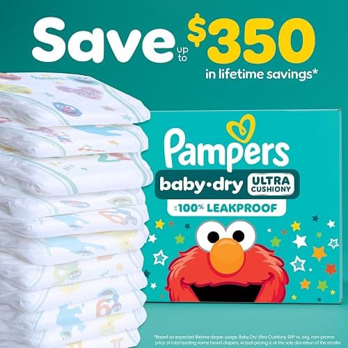 Pampers Diapers - Baby Dry - Size 6, 112 Count, Absorbent Disposable Infant Diaper (Packaging May Vary) thumbnail 5