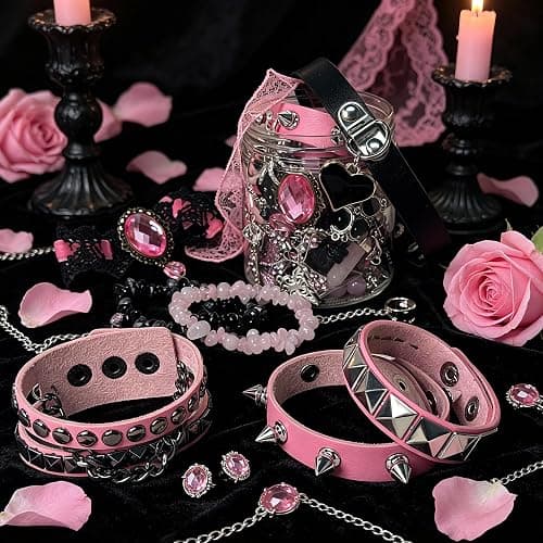 Mystery Jewelry Jar for Women, Gothic Witchy Vintage Jewelry Gift Set(Goth Boho Mixed Punk Everyday Necklaces,Earrings, Rings,Bracelets/Bangles),Unique Alternative Fashion Romantic Cute Present for Her thumbnail 6