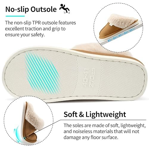 Aomigoct Womens Fuzzy House Slippers: Warm Plush & Non-Slip for Everyday Soft - The Perfect Thoughtful Gift for Mom & Grandma in Winter thumbnail 6