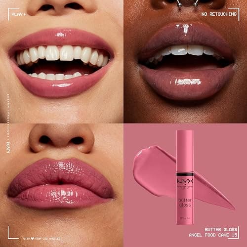 NYX PROFESSIONAL MAKEUP Butter Gloss, Non-Sticky Lip Gloss - Angel Food Cake (True Mauve) thumbnail 3