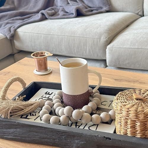 Mora Ceramics Tea Cup with Loose Leaf Infuser, Spoon and Lid, 12 oz, Microwave and Dishwasher Safe Coffee Mug - Rustic Matte Ceramic Glaze, Modern Herbal Tea Strainer - Great Gift for Women, Garnet thumbnail 2