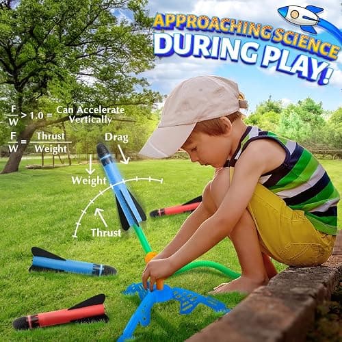 Toys for 3 4 5 6 7 Year Old Boys, Notique Rocket Launcher Kids Toys for Boys 3-10 Outdoor Games, Toddler Outdoor Toys for Kids Foam Rocket 3 4 5 6 7 8 Year Old Boys Girls Gifts Ideas thumbnail 5