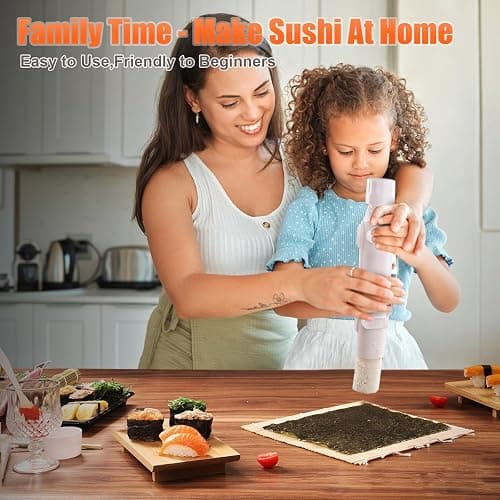Beegofly Sushi Making Kit, 27-In-1 Sushi Bazooka Roller Set, Includes Japanese Sashimi Sushi Bamboo Serving Geta Plate,Sushi Knife And More, Diy Sushi Gift - Perfect For Beginners thumbnail 2