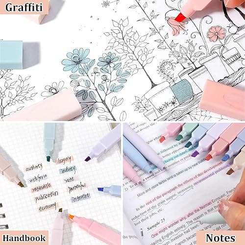 Tikplus 12Pcs Highlighters Pastel, 6Pcs 0.5mm Gel Highlighter and 75Pcs Bible Tabs, No Bleed & Quik Drying Highlighter Pen for Bible bible Journaling Supplies, Study Notes School, Stationery & Office thumbnail 6